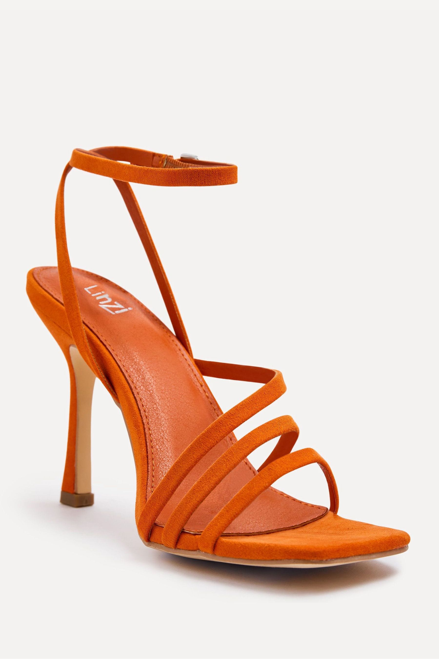 Orange strappy sandals hot sale