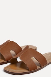 Linzi Brown Petra Flat Sliders With Open Loop Detailing - Image 4 of 5