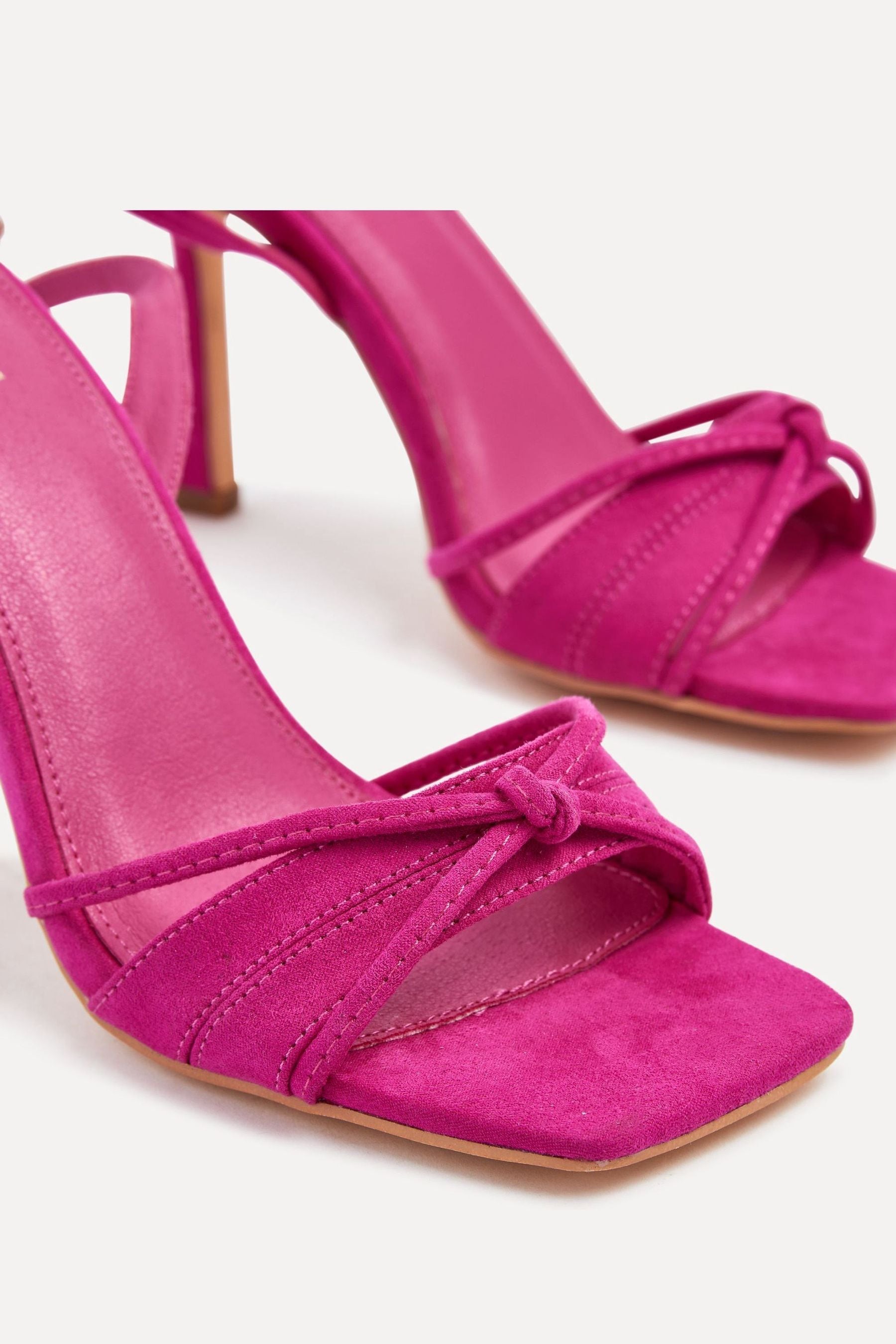 Buy Linzi Pink Nola Strappy Heeled Sandals With Knotted Front Detail from the Next UK online shop