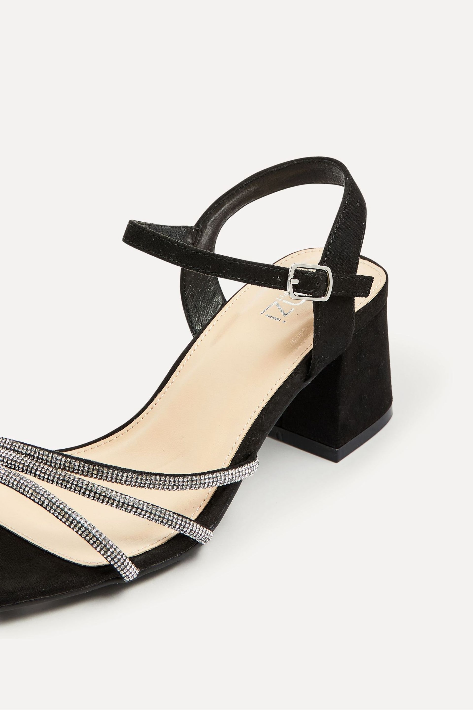 Linzi Black Wide Fit Mariah Embellished Heeled Sandals - Image 5 of 5
