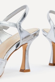 Linzi Silver Wide Fit Open Back Stiletto Court Heels - Image 4 of 5