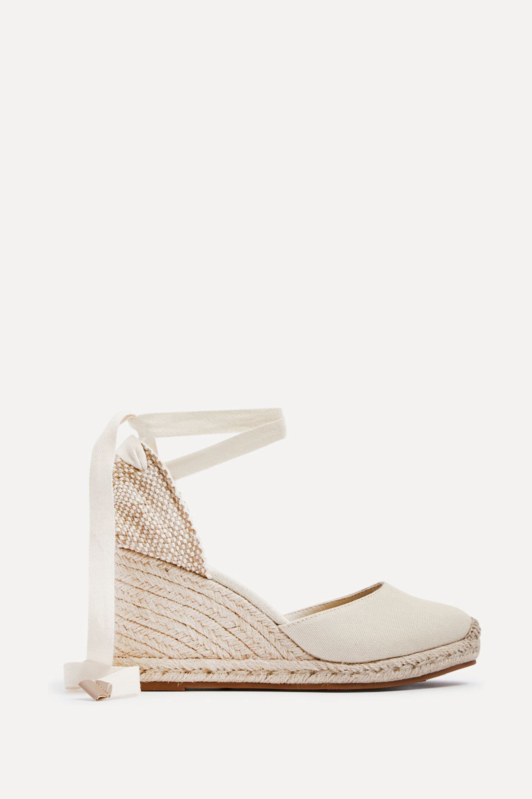 Buy Linzi White Bryony Closed Toe Espadrille Inspired Wedge Sandals from the Next UK online shop