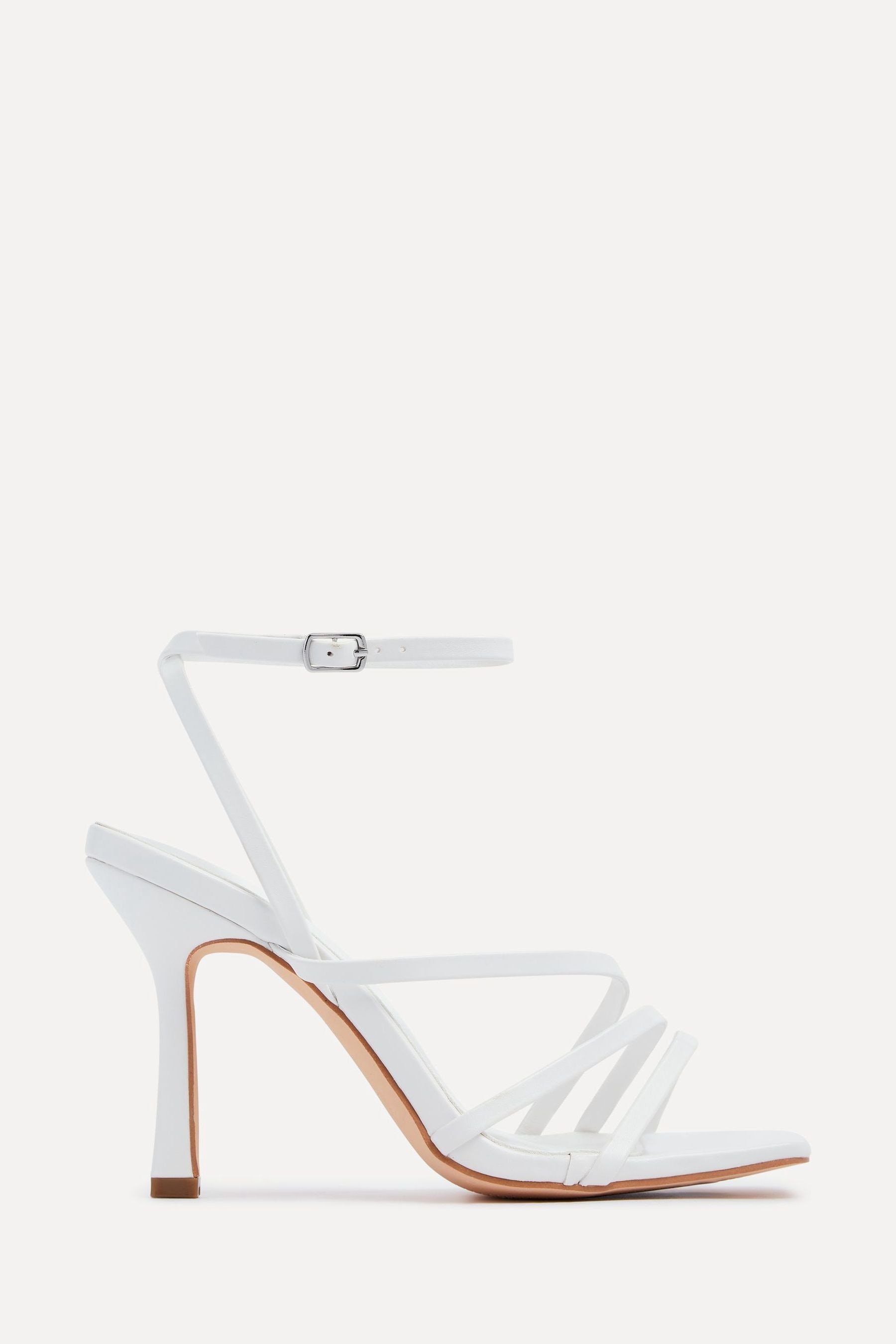 White 2 strap heels on sale