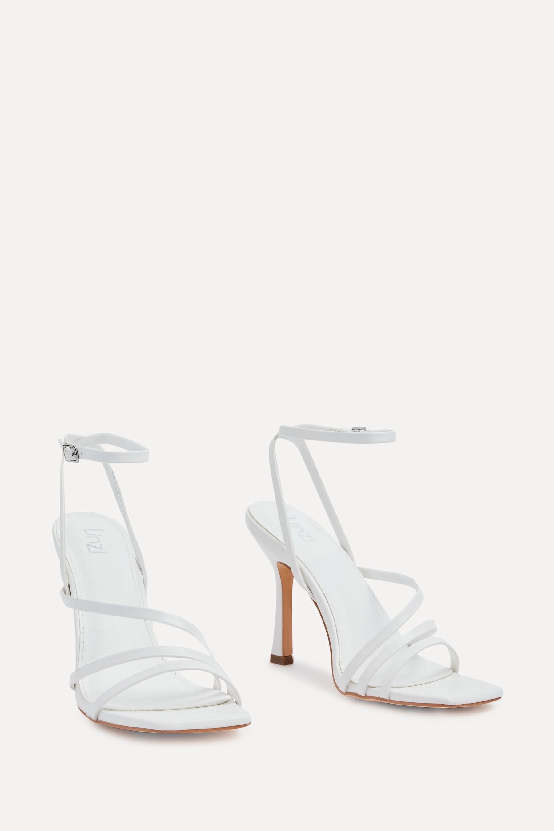 Linzi White Scarlett Strappy Heel Sandals With Ankle Strap