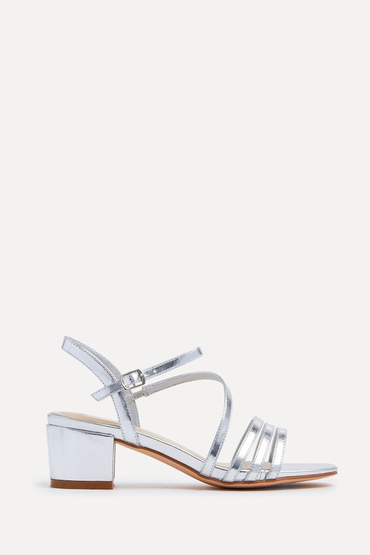 Linzi Silver Afia Strappy Block Heel Sandals - Image 2 of 5