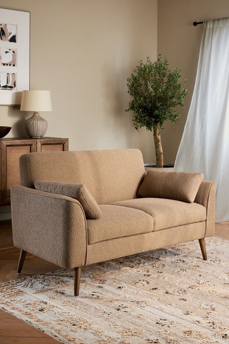 Casual Boucle Camel Natural Mila Compact 2 Seater Sofa In A Box - Image 1 of 6