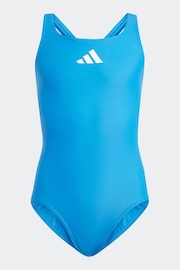 adidas Light Blue Small Solid Logo Swimsuit - Image 1 of 5