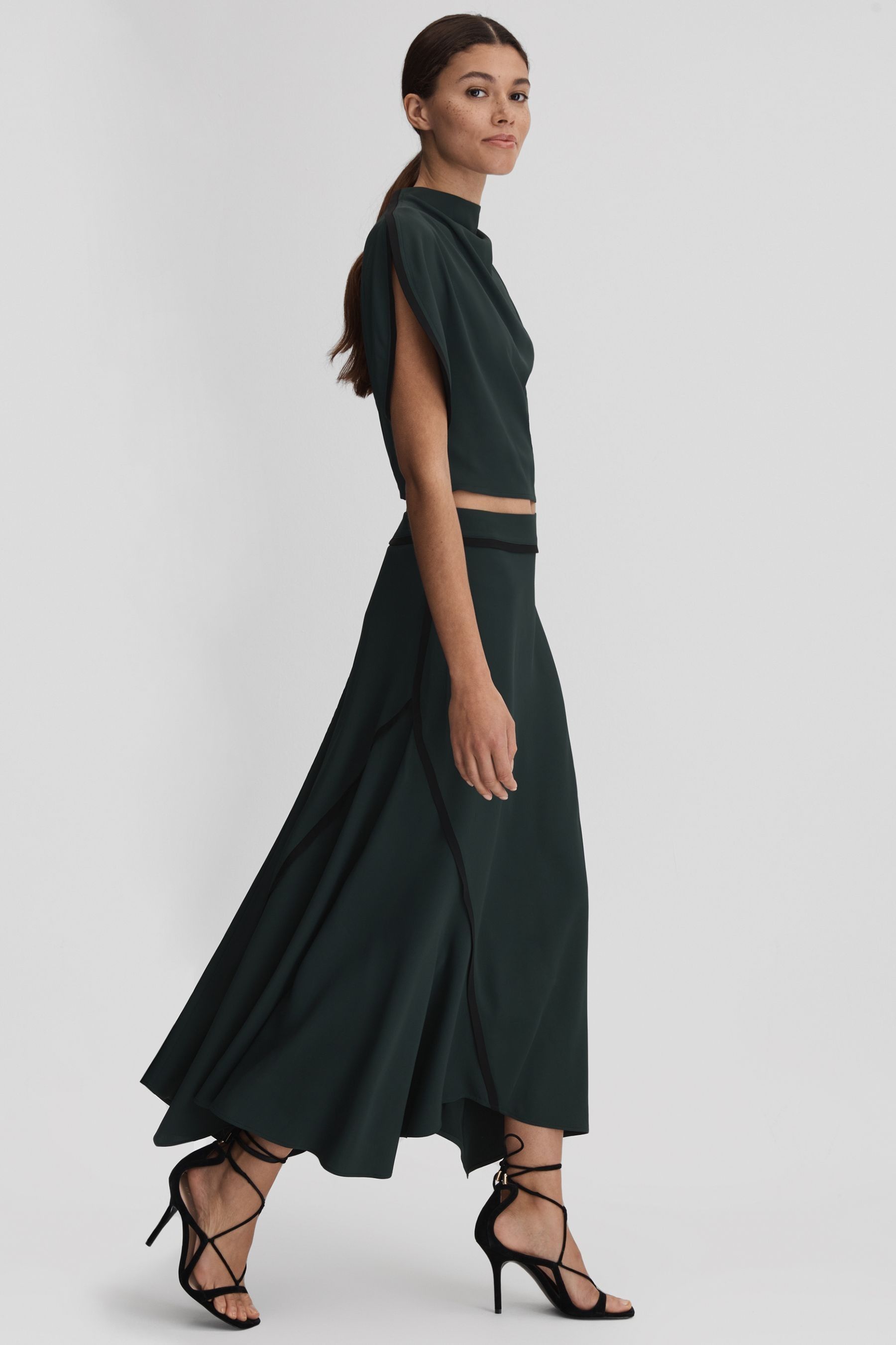 Green skirt reiss cheap