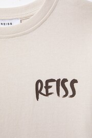 Reiss Ecru Abbott Teen Cotton Motif T-Shirt - Image 6 of 6