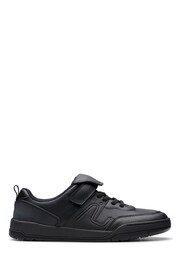 Clarks Black Wide Fit (G) Leather Laser Track Y Shoes - Image 1 of 8
