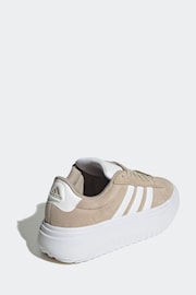 adidas Brown Grand Court Platform Suede Trainers - Image 2 of 9