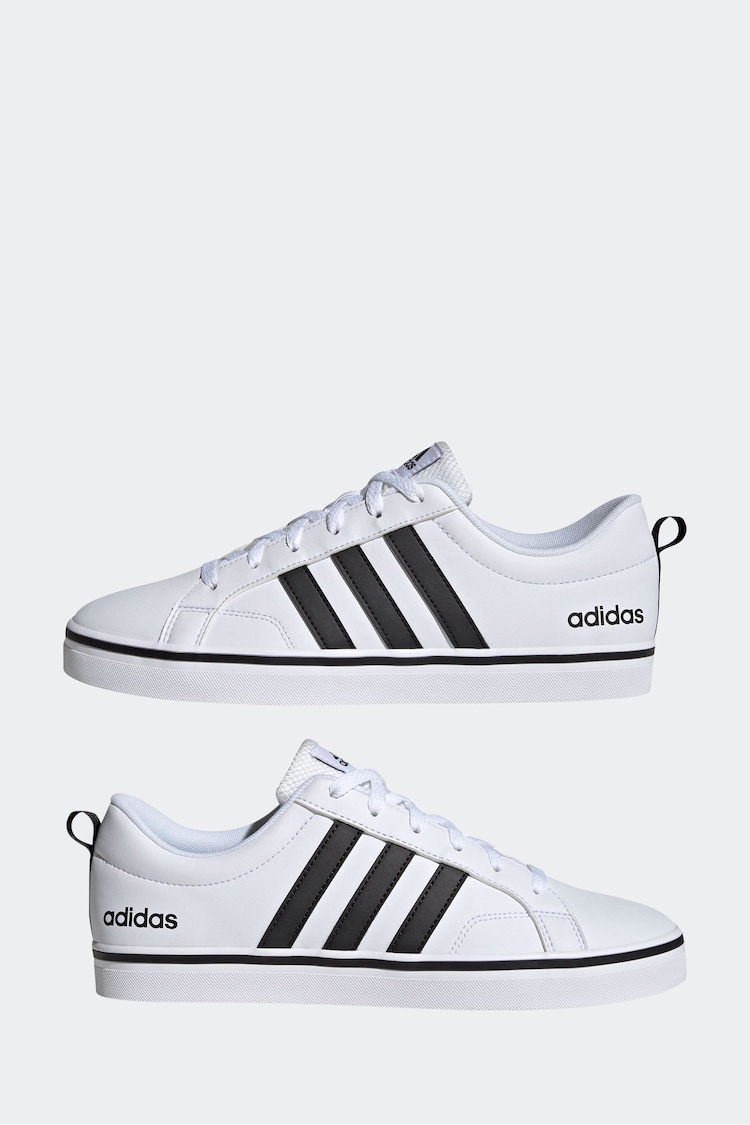 adidas White/Black Sportswear VS Pace Trainers - Image 8 of 10