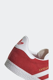 adidas Originals Dark Red Junior Gazelle Trainers - Image 12 of 13