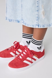 adidas Originals Dark Red Junior Gazelle Trainers - Image 2 of 13