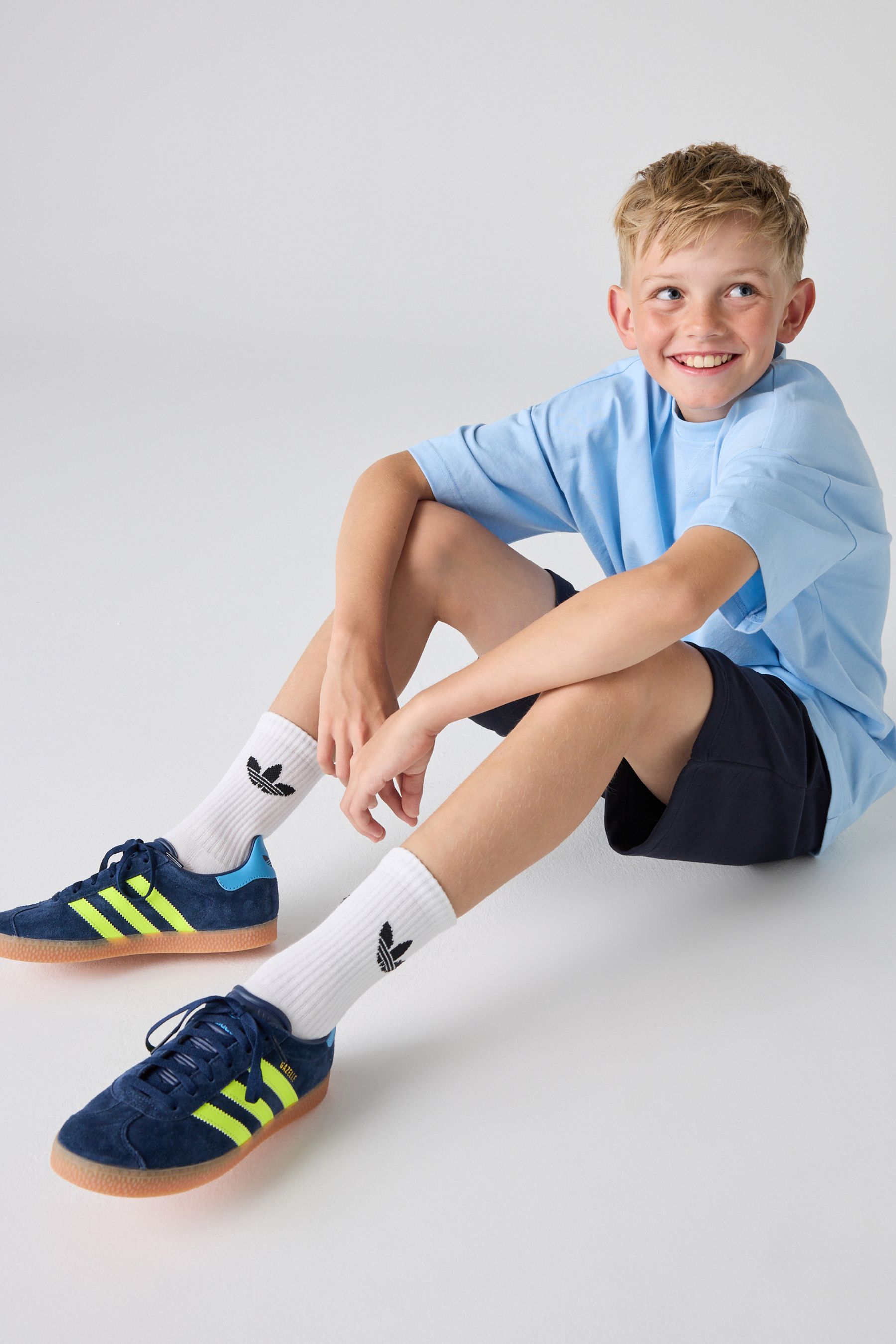 Blue and gold adidas trainers hotsell