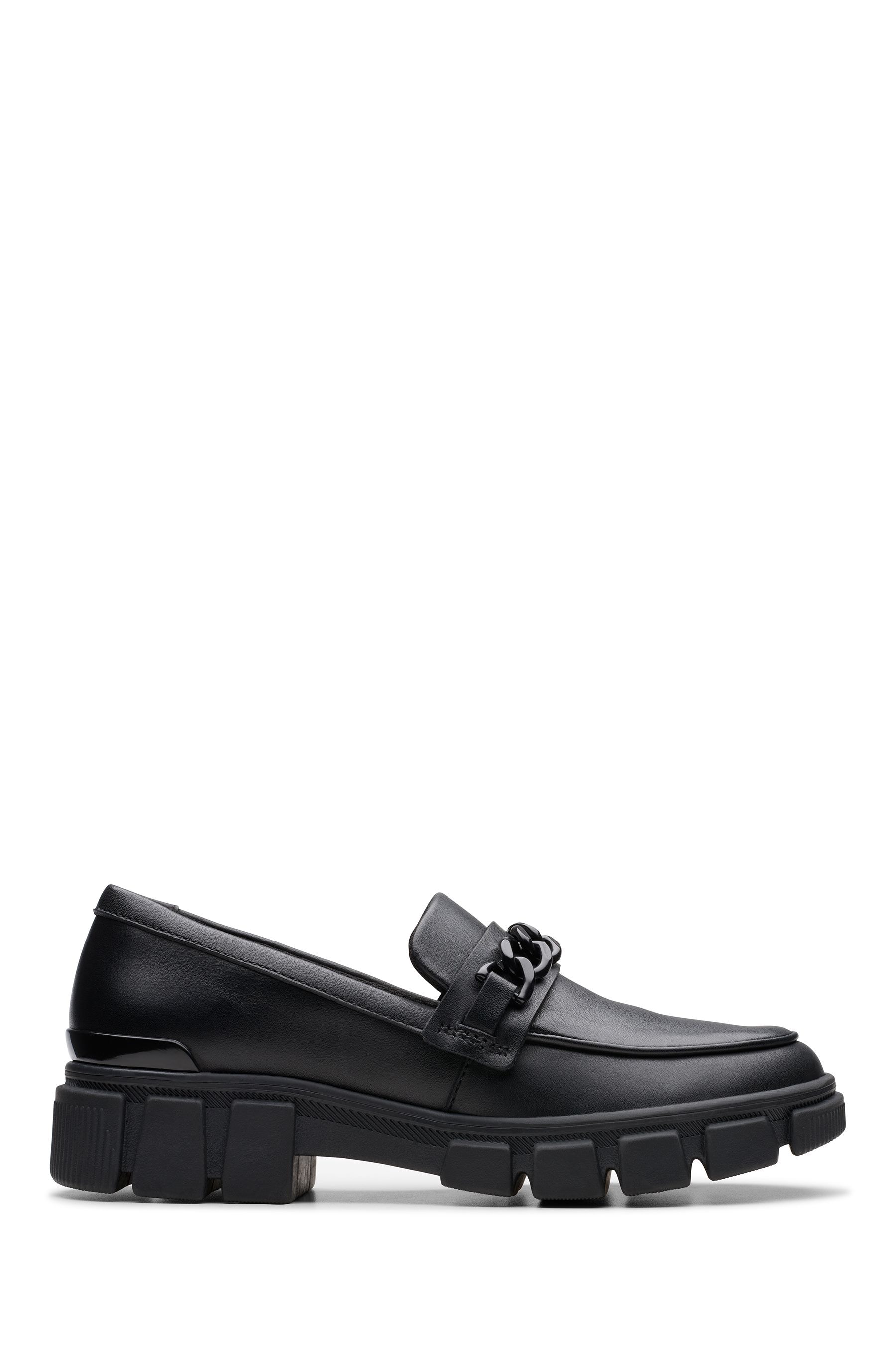 Clarks Black Leather Wide Fit G Leather Evyn Walk Shoes