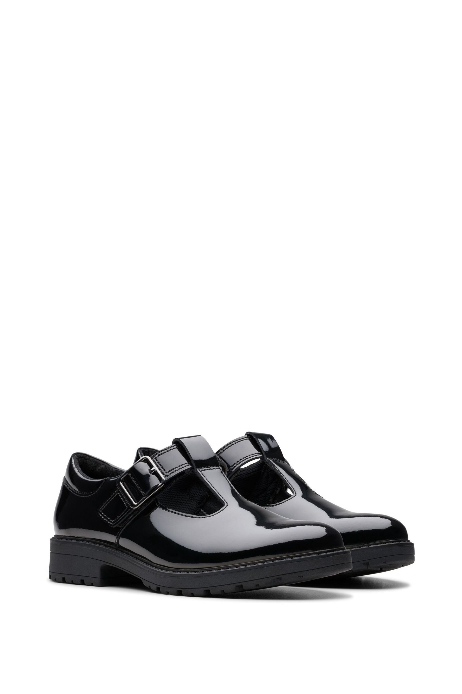 Clarks Black Pat Loxham Bar Y Shoes - Image 4 of 8