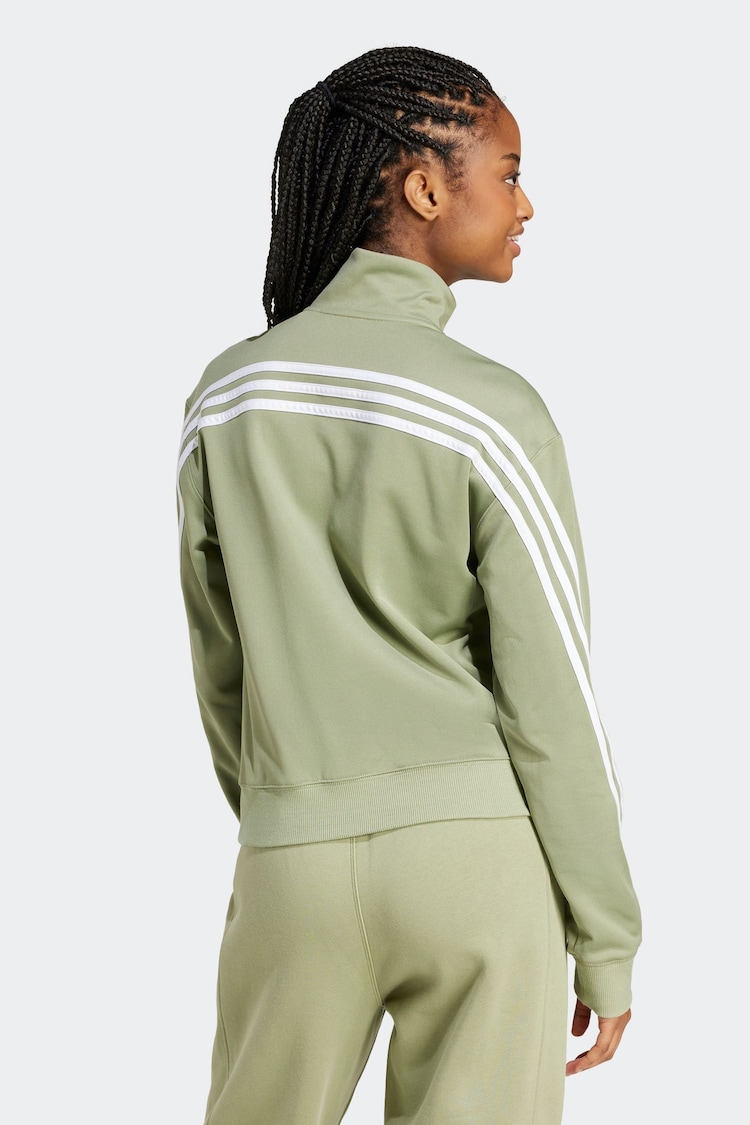 adidas Green Iconic 3 Stripe Track Top - Image 2 of 6