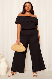 Curves Like These Black Bardot Ruffle Top - Image 3 of 4