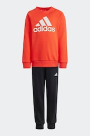 adidas Red Sportswear Essentials Logo French Terry Jogger Set - Image 6 of 8