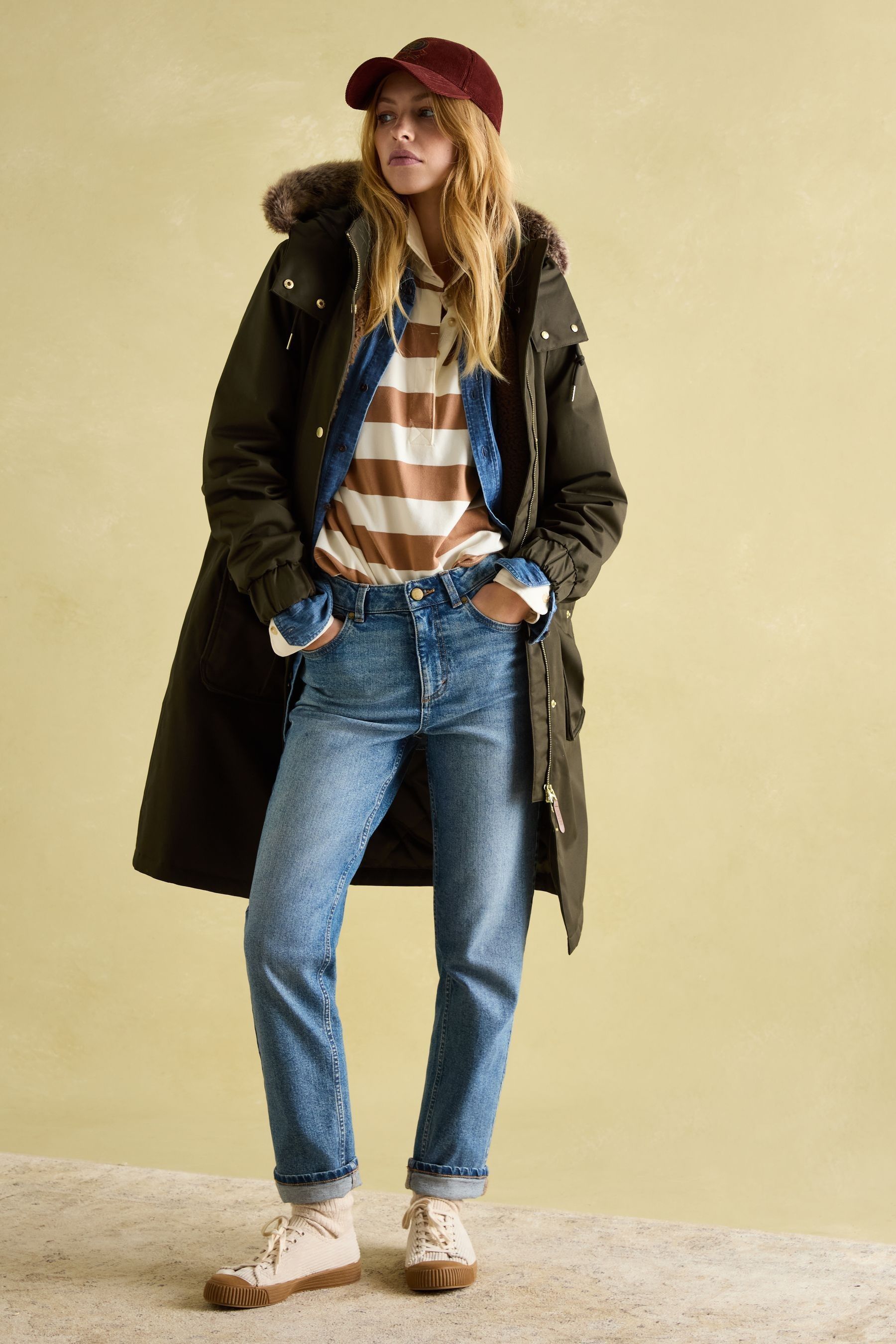 Joules khaki raincoat on sale