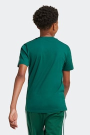 adidas Light Green Kids Sportswear Tiberio 3-Stripes Colourblock 100% Cotton T-Shirt - Image 2 of 6