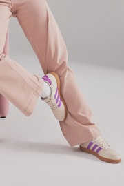 adidas Cream/Purple Breaknet Sleek Trainers - Image 1 of 13