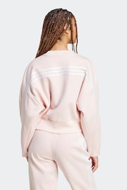 adidas LIght Pink Sportswear Future Icons 3-Stripes Sweatshirt - Image 2 of 7