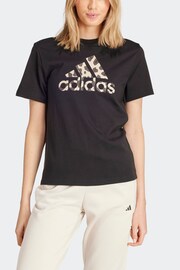 adidas Black Animal Print 100% Cotton T-Shirt - Image 6 of 7