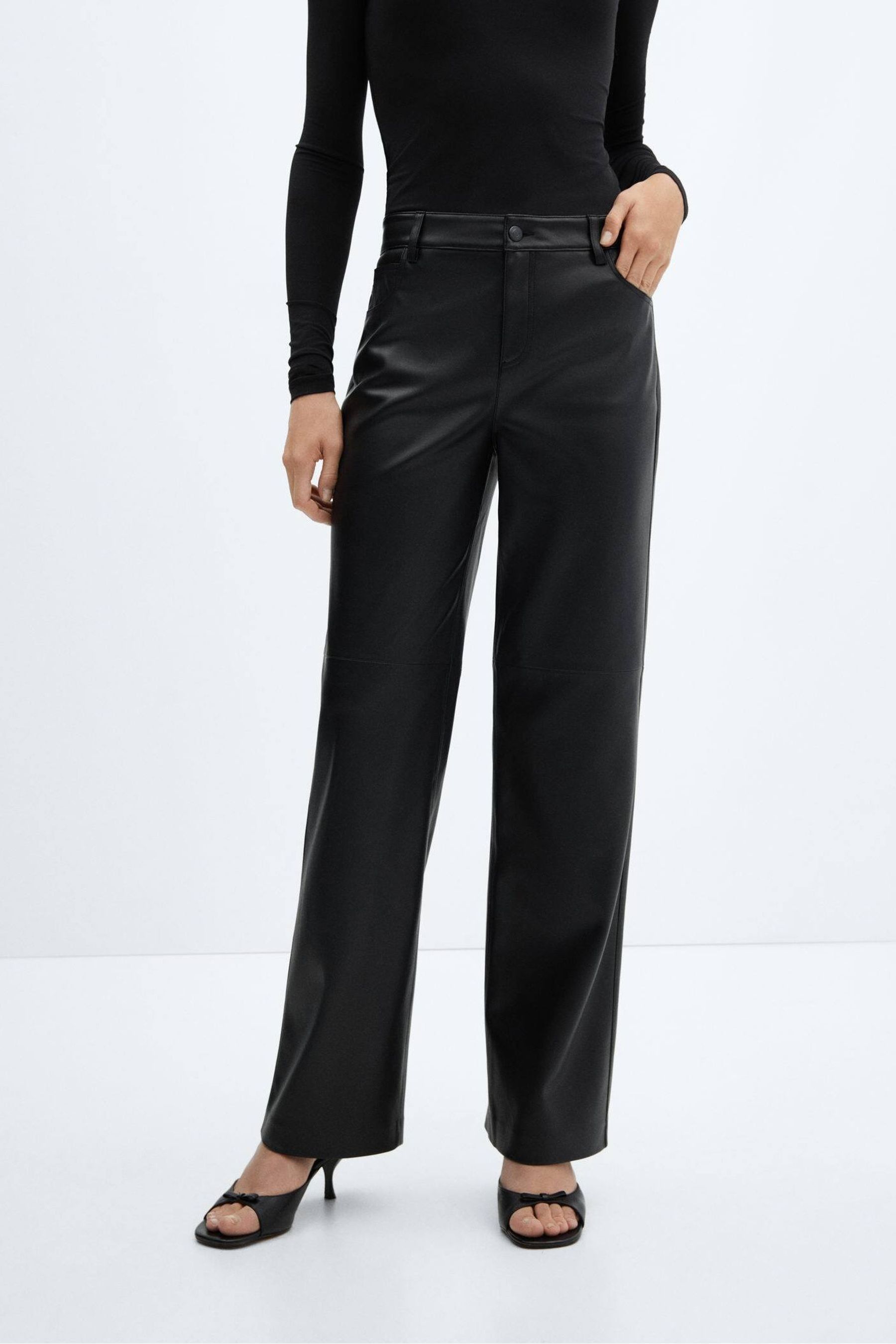 Women's leather high rise pants 2025