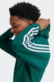 adidas Green White Sportswear Junior Future Icons 3-Stripes Full-Zip Hooded Track Top - Image 4 of 5