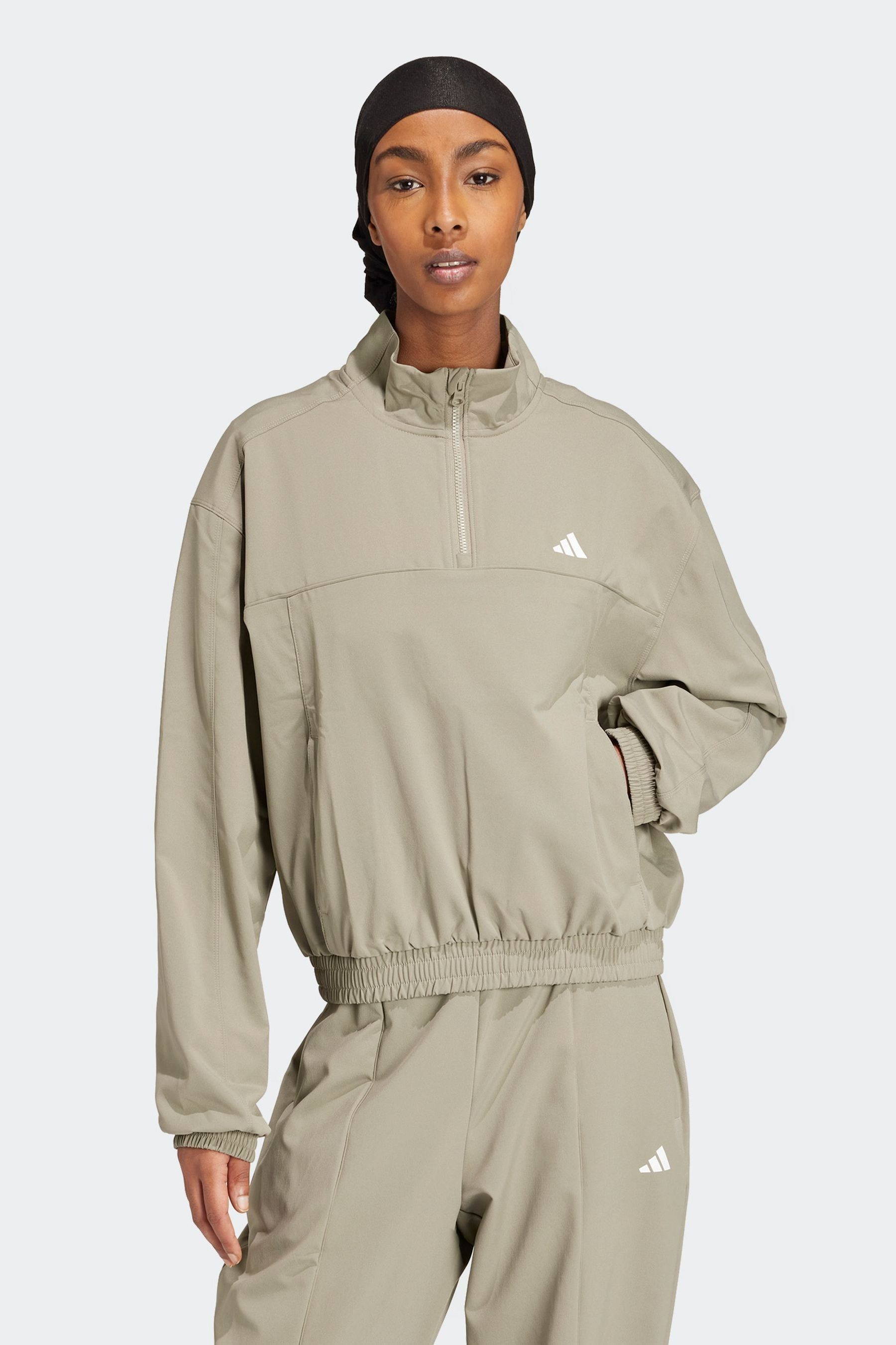 Buy adidas Grey Aeroready Train Essentials Woven Quarter Zip Track Top from Next Malta