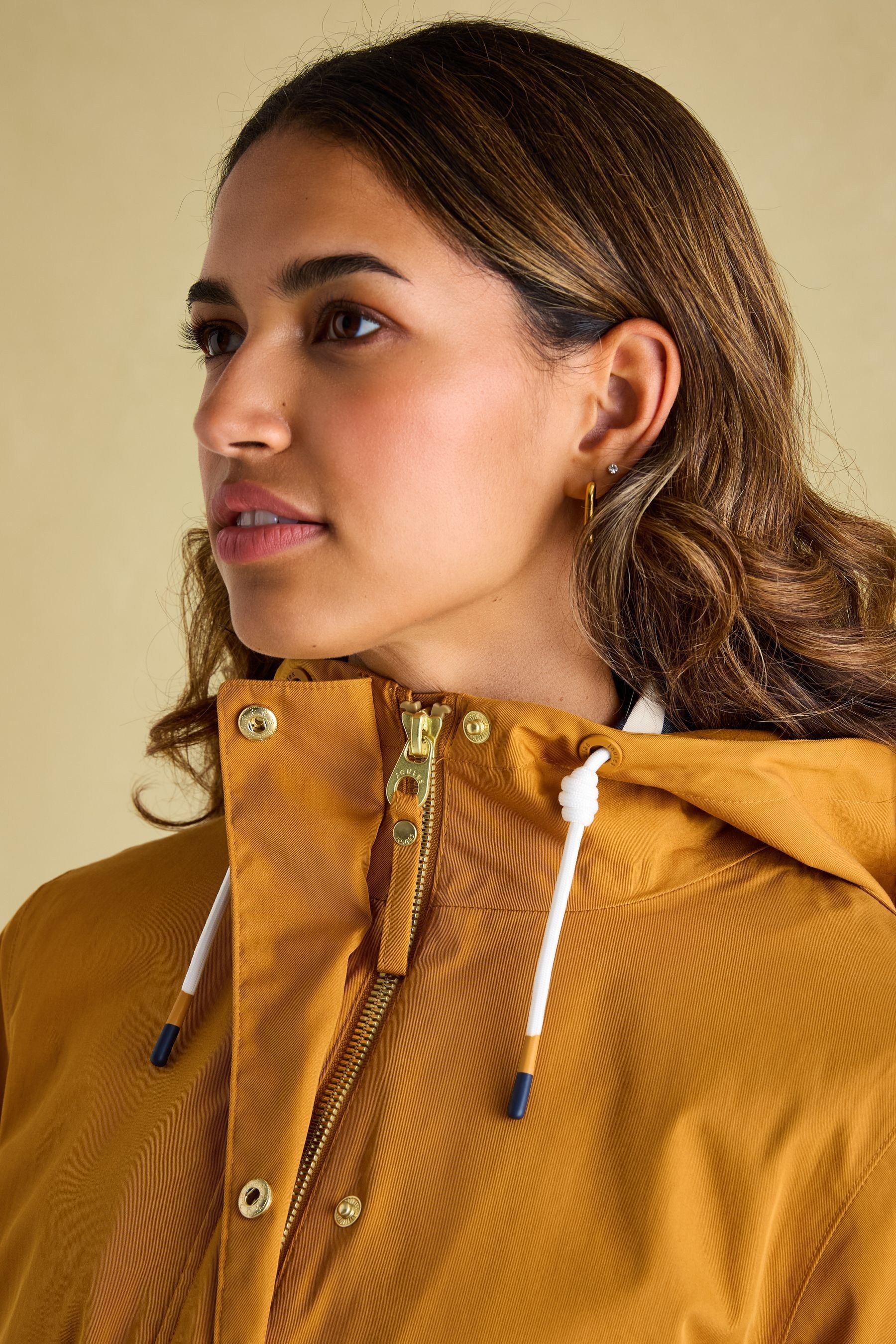 Buy Joules Portwell Dark Yellow Waterproof Raincoat With Hood from the Next UK online shop
