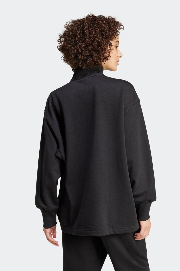 adidas Black ALL SZN Fleece Loose Half-Zip Sweatshirt - Image 2 of 7