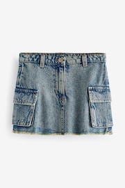 Tinted Denim 100% Cotton Cargo Skirt (3-16yrs) - Image 3 of 5