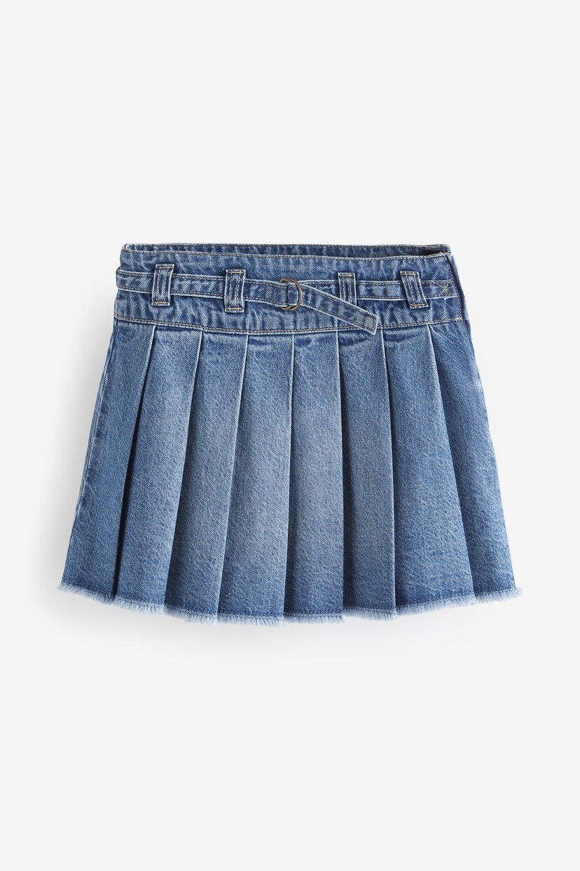 Mid Blue Denim Pleated Skirt (3-16yrs) - Image 5 of 7
