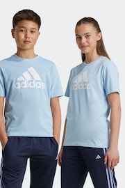 adidas Dark Blue Sportswear Essentials Big Logo 100% Cotton T-Shirt - Image 1 of 7