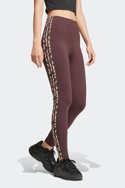 adidas LIght rown Animal 3 Stripe Leggings - Image 3 of 6