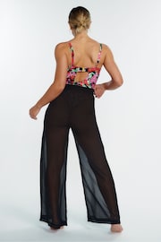 Boux Avenue Wide Leg Chiffon Beach Black Trousers - Image 3 of 4