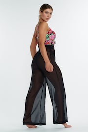 Boux Avenue Wide Leg Chiffon Beach Black Trousers - Image 4 of 4