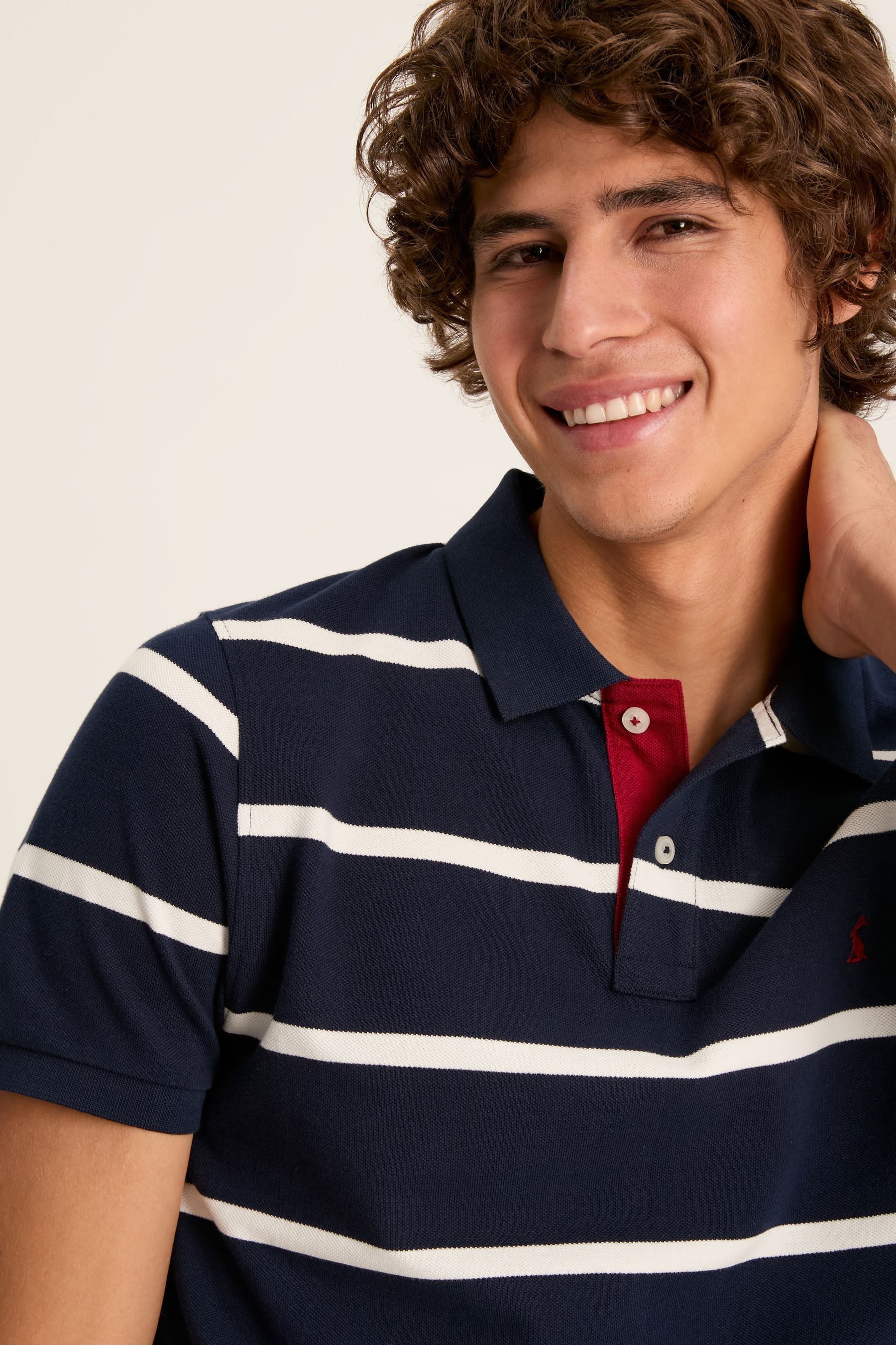 Buy Joules Filbert Navy White Slim Fit Striped Polo Shirt from Next Belgium
