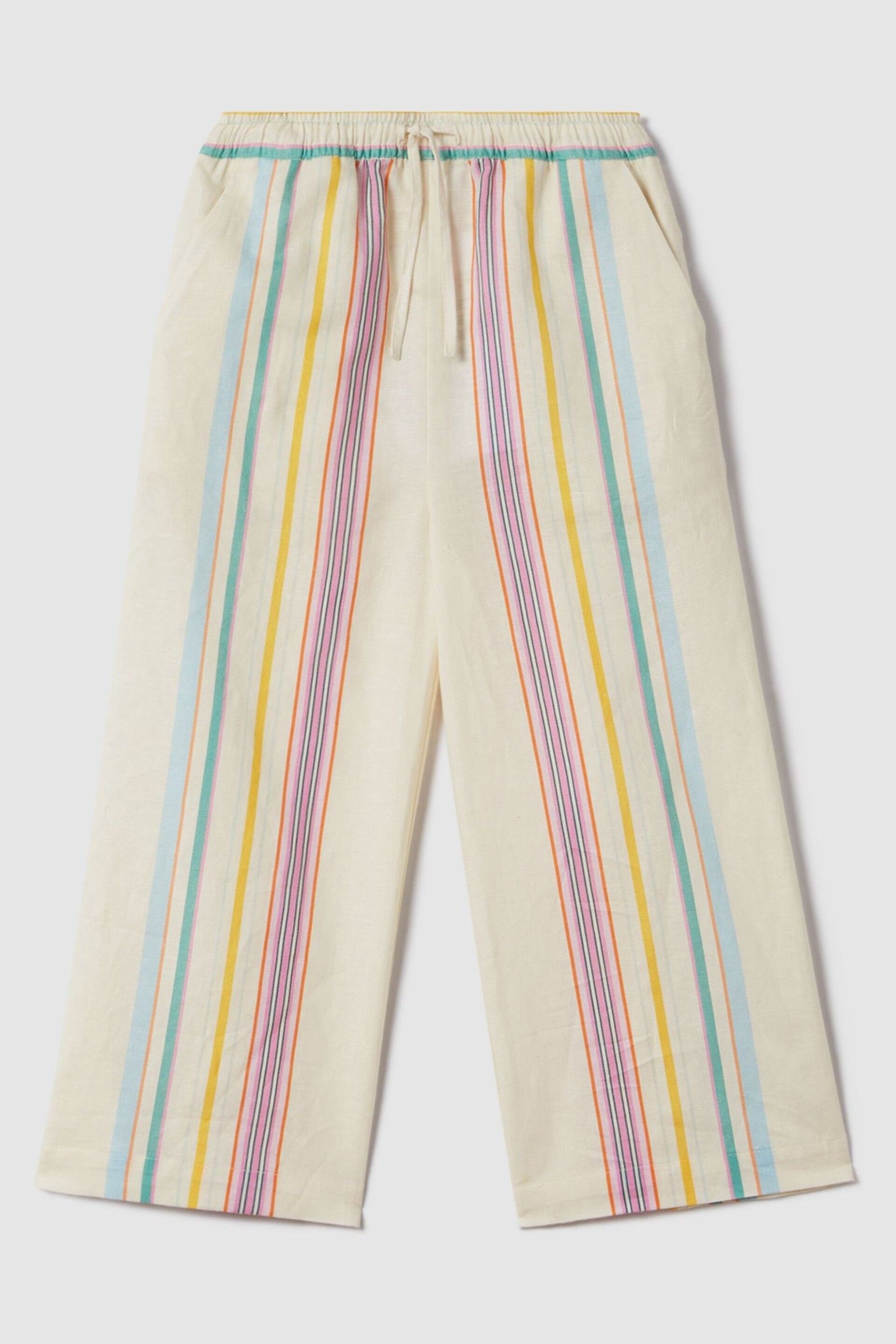 Reiss Multi Cleo Senior Linen Drawstring Trousers - Image 2 of 6