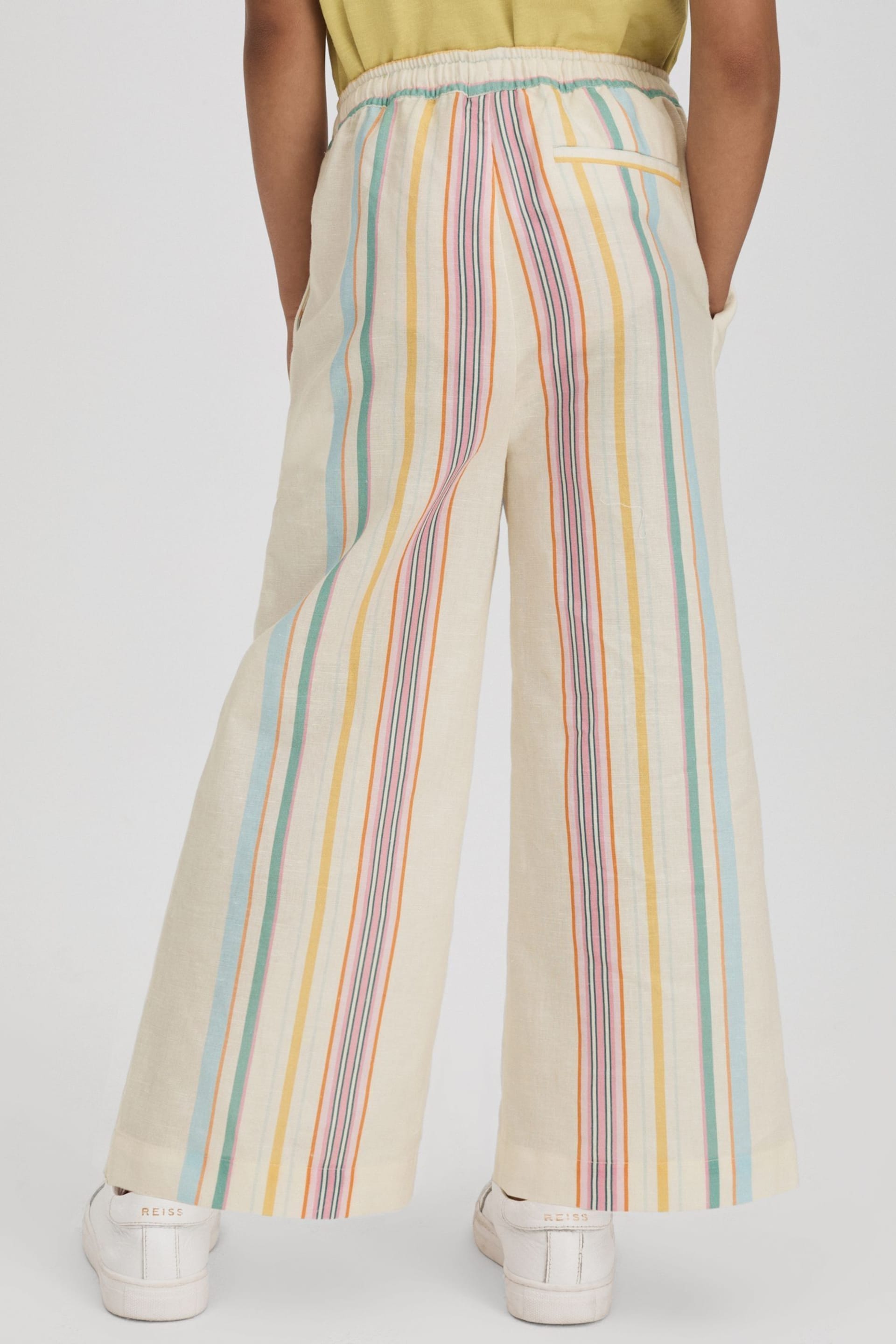 Reiss Multi Cleo Senior Linen Drawstring Trousers - Image 5 of 6