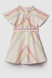 Reiss Ivory Kitty Junior Linen Cotton Knot Detail Dress - Image 2 of 4