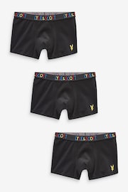 Lyle & Scott Black Nevan Boys Underwear Trunks 3 Pack - Image 1 of 4