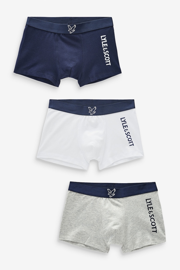 Lyle & Scott White Underwear Boys Enrico Trunks 3 Pack - Image 1 of 4