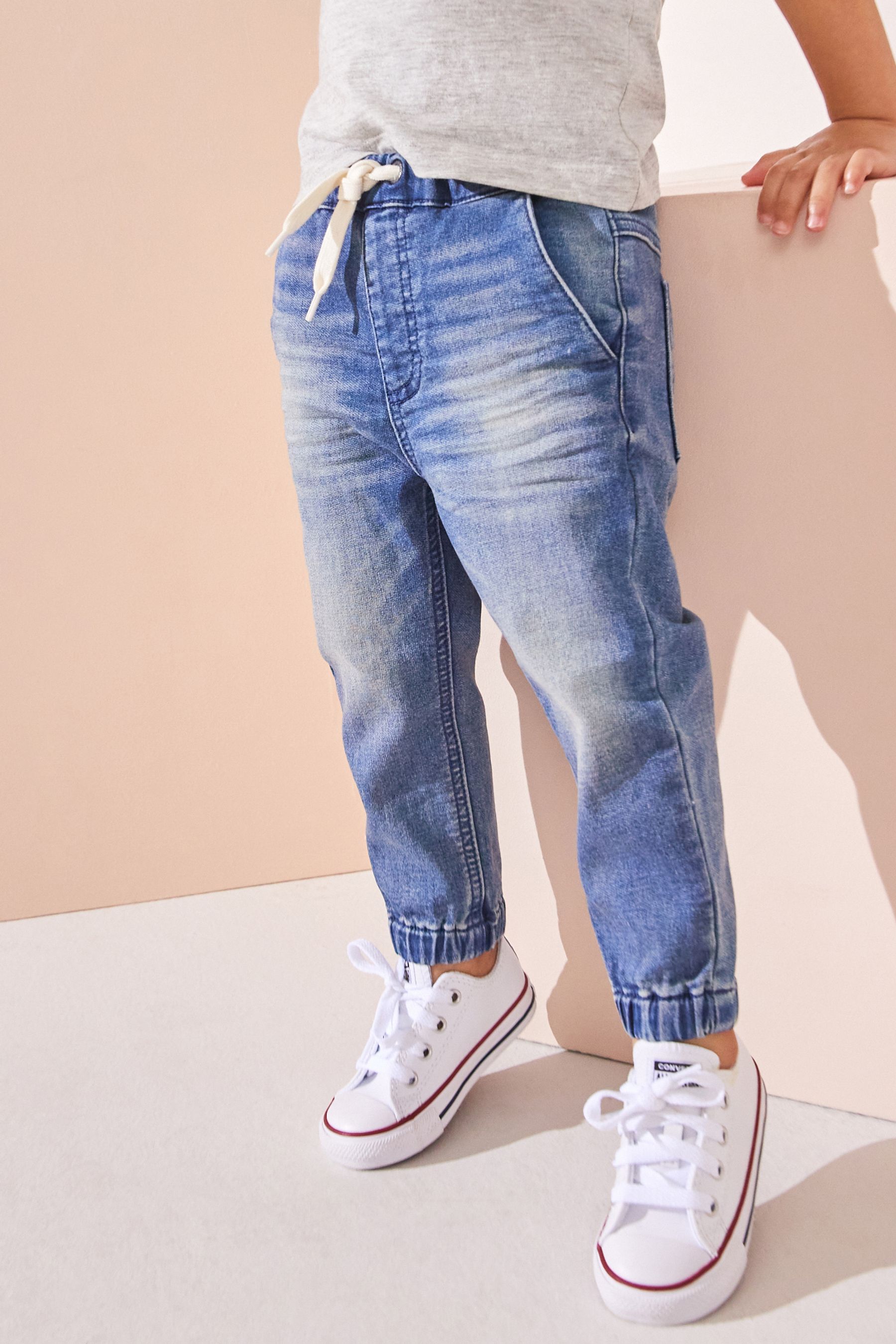 Mid Blue Tint Joggers Jeans With Comfort Stretch 3mths 7yrs