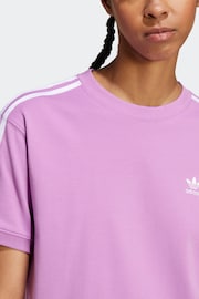 adidas Originals Purple 3 Stripe T-Shirt - Image 4 of 7