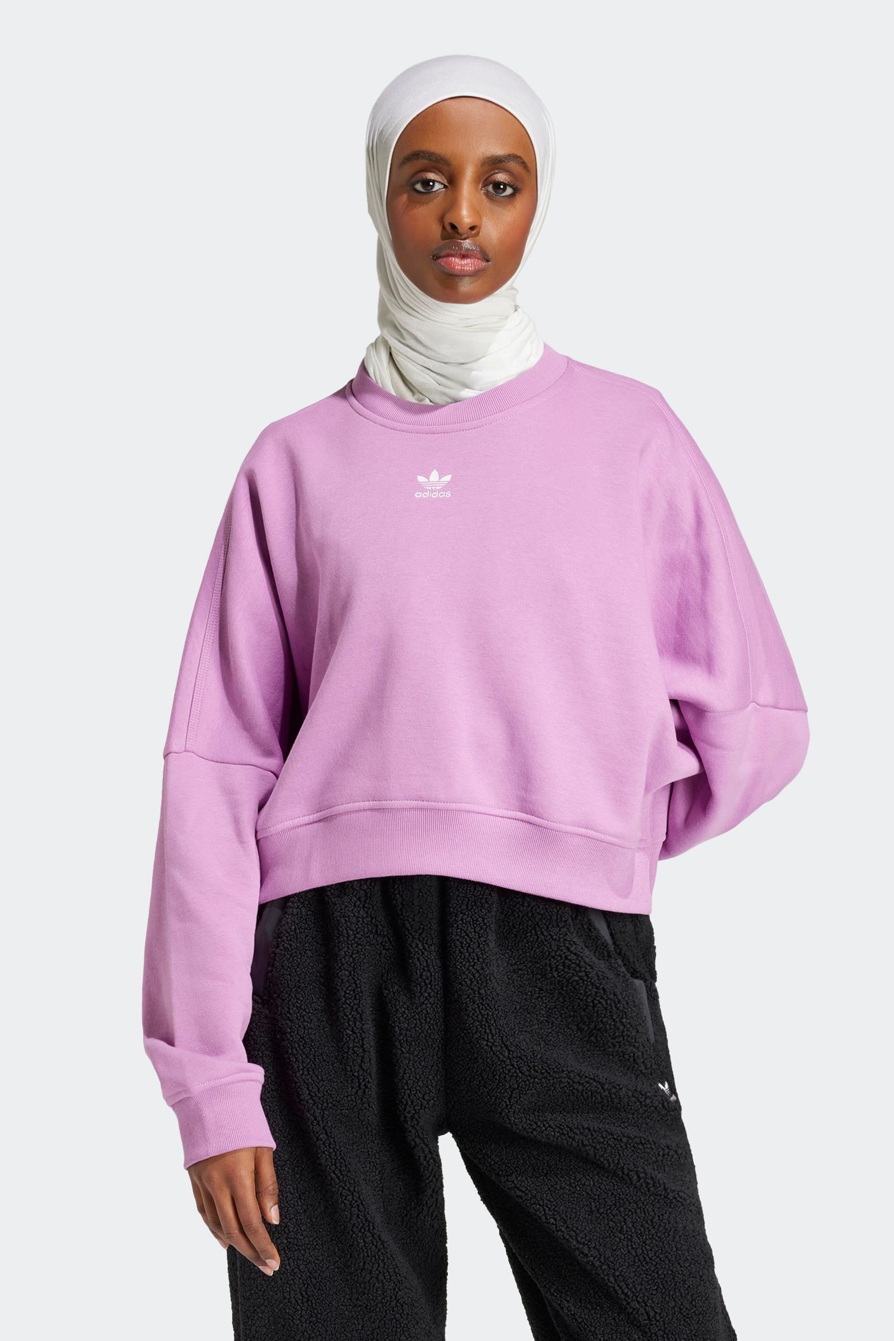 Adidas purple crew neck online