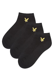 Lyle & Scott Black Gant Boys Cotton Ankle Socks 3 Pack - Image 1 of 2